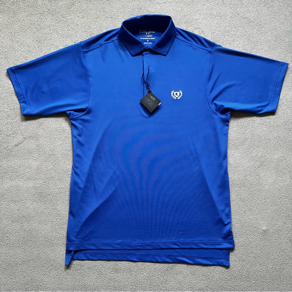 Bobby Jones Shirt Mens Medium Marina Blue Embroider Sport Golf Performance X-H20